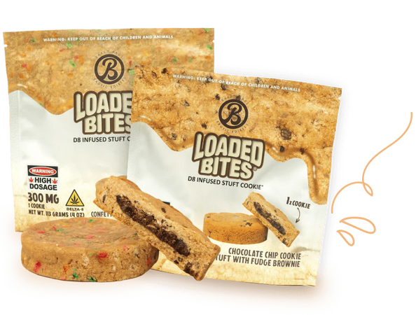 LOADED BITES - CHOCOLATE CHIP / BIRTHDAY CAKE D8 600MG (300MG PIECE)