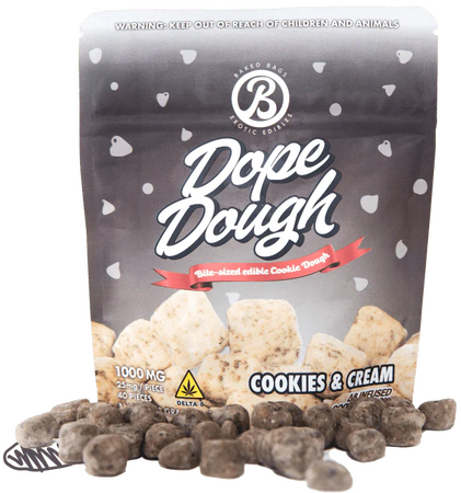 DOPE DOUGH - COOKIES &amp; CREAM EDIBLES D8 1000MG (25MG PIECE) | D9 200MG (5MG PIECE)