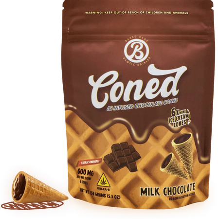 CONED - MILK CHOCOLATE D8 150MG (25MG PIECE) | D9 600MG (100MG PIECE)