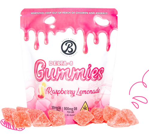 GUMMIES - RASPBERRY LEMONADE D8 900MG (30MG PIECE) | D9 300MG (10MG PIECE)