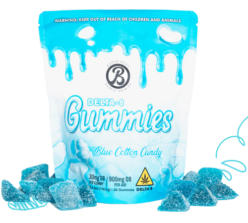 GUMMIES - BLUE COTTON CANDY D8 900MG (30MG PIECE) | D9 300MG (10MG PIECE)